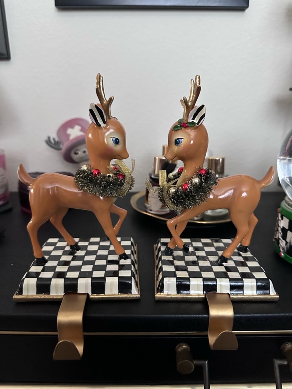 MacKenzie-Childs Nostalgia Deer Stocking Hooks Set of 2